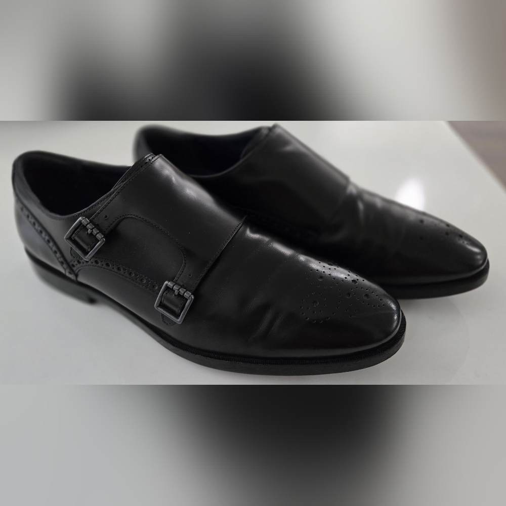 Elegant Black Double Monk Strap Oxfords